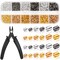 Crimping Beads for Jewelry Making, 2200 Pieces Crimp Tubes with Crimping Pliers for Earring Necklace Bracelet DIY Jewelry Making(3 Sizes, 4 Colors)